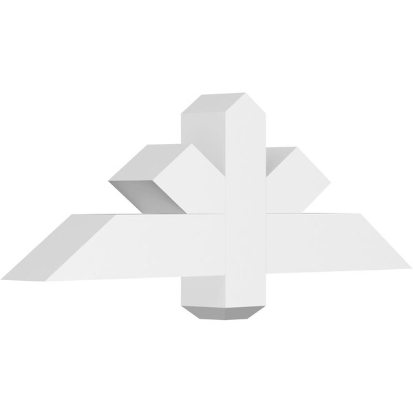 Ekena Millwork Kennewick Architectural Grade PVC Gable Bracket, 36"W x 12"H x 4"D x 4"F, 8/12 Pitch GBP036X12X0404KEN00 - main